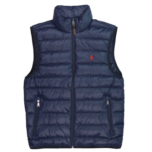 NWT Polo Ralph Lauren Men's Signature Pony White Duck Down Light Vest Navy